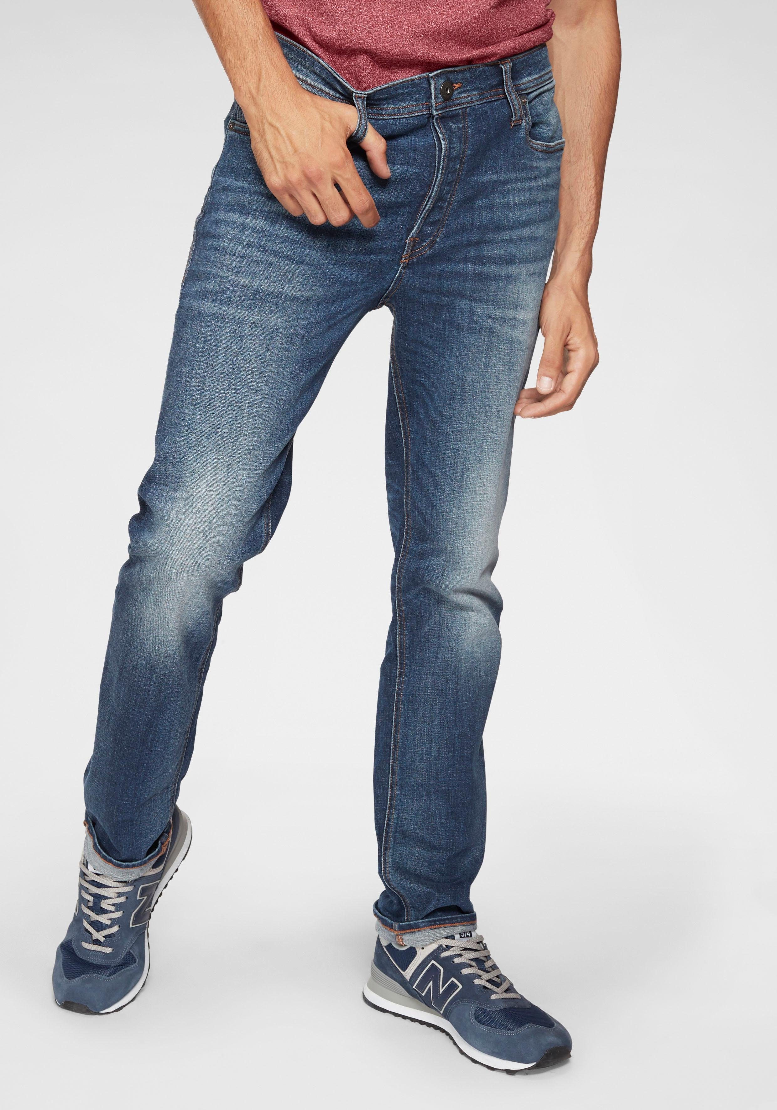Jack & Jones Slim-fit-Jeans JJITIM mit Waschung und praktischen Taschen Abriebeffekte, modisch, slim fit, Denim. Reduzierter Preis € 39,99. Unverbindliche Preisempfehlung € 59,99