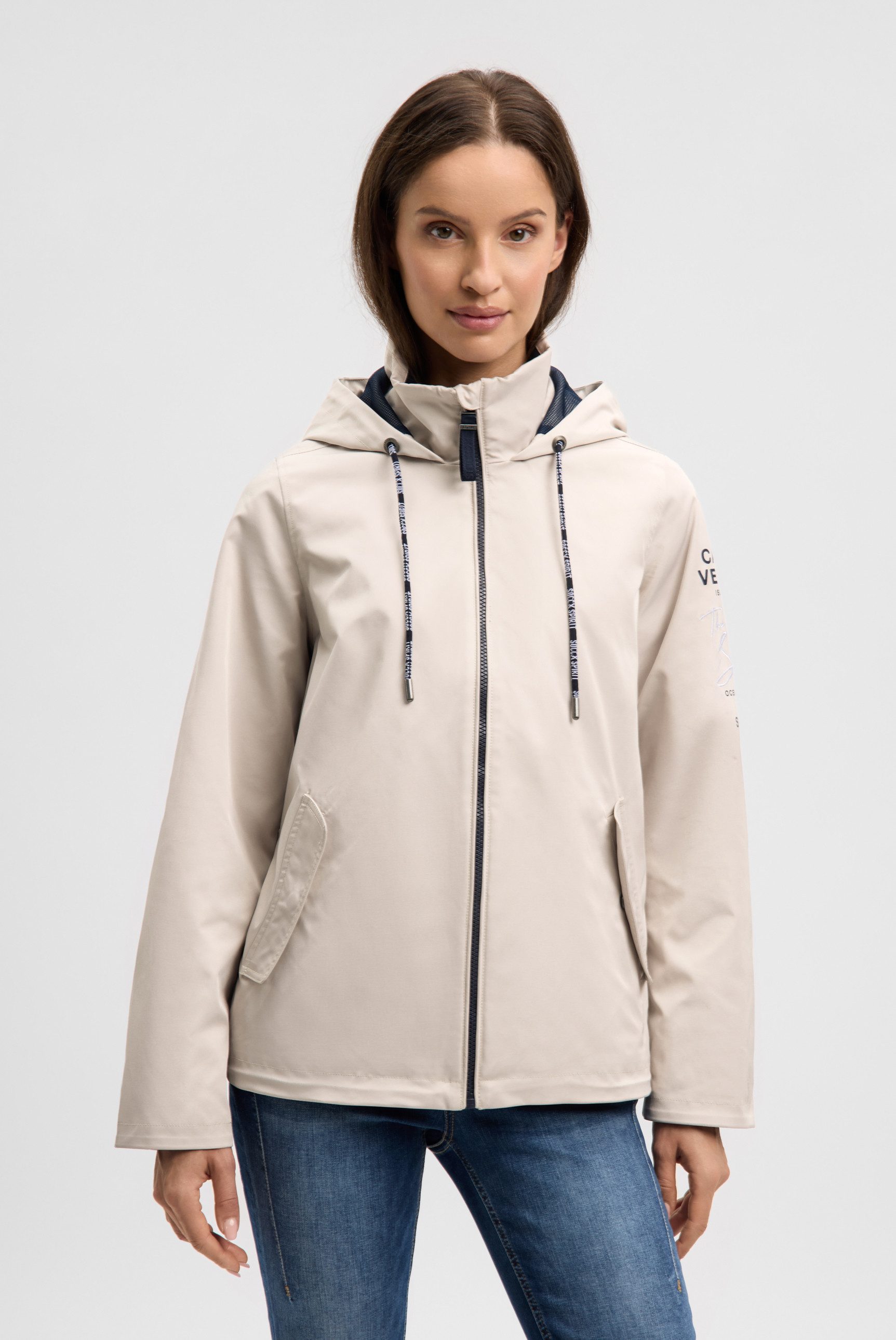 SOCCX Outdoorjacke mit verstellbarem Gummizug im Saum