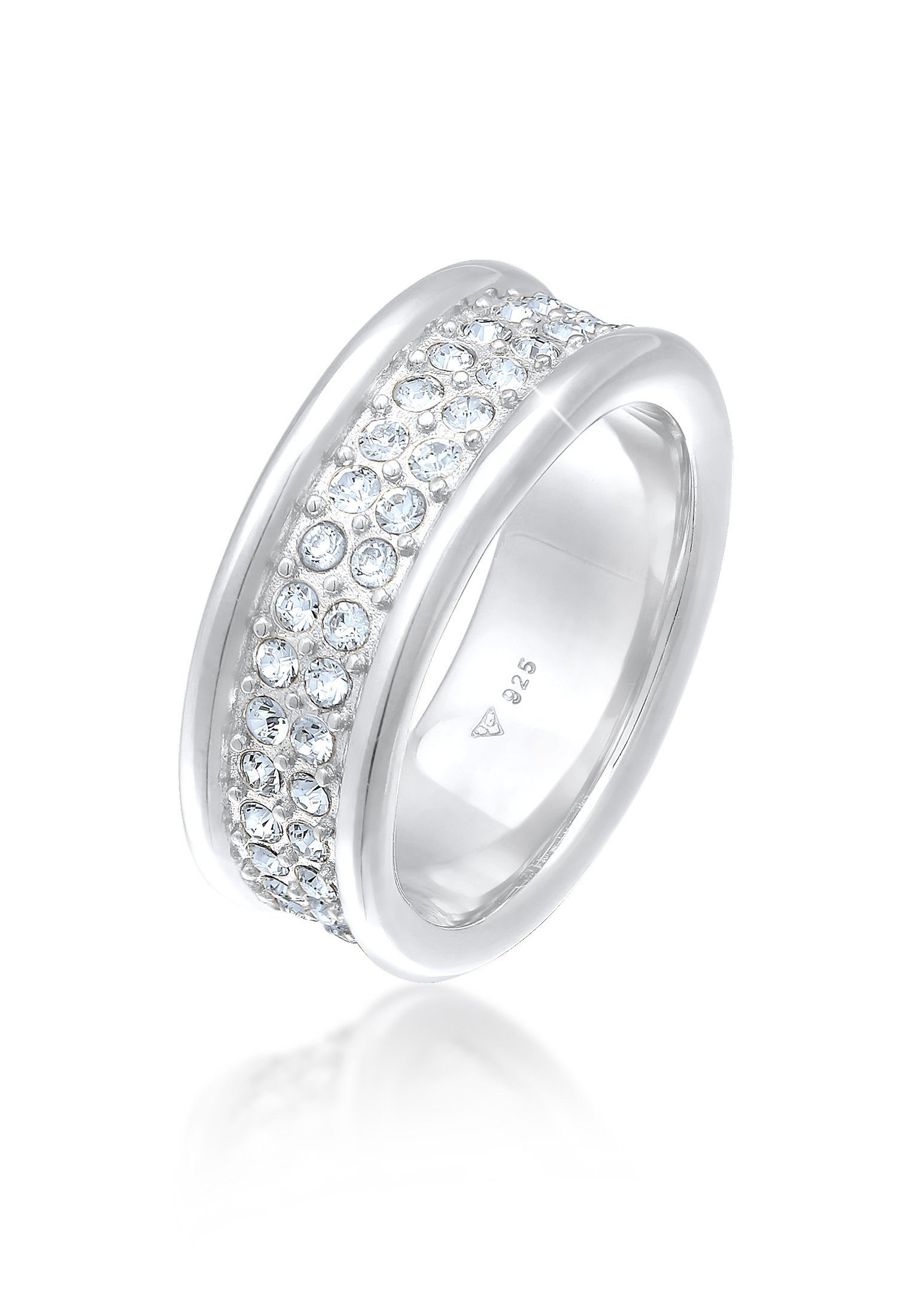 Elli Premium Fingerring Bandring Kristall Elegant 925 Silber
