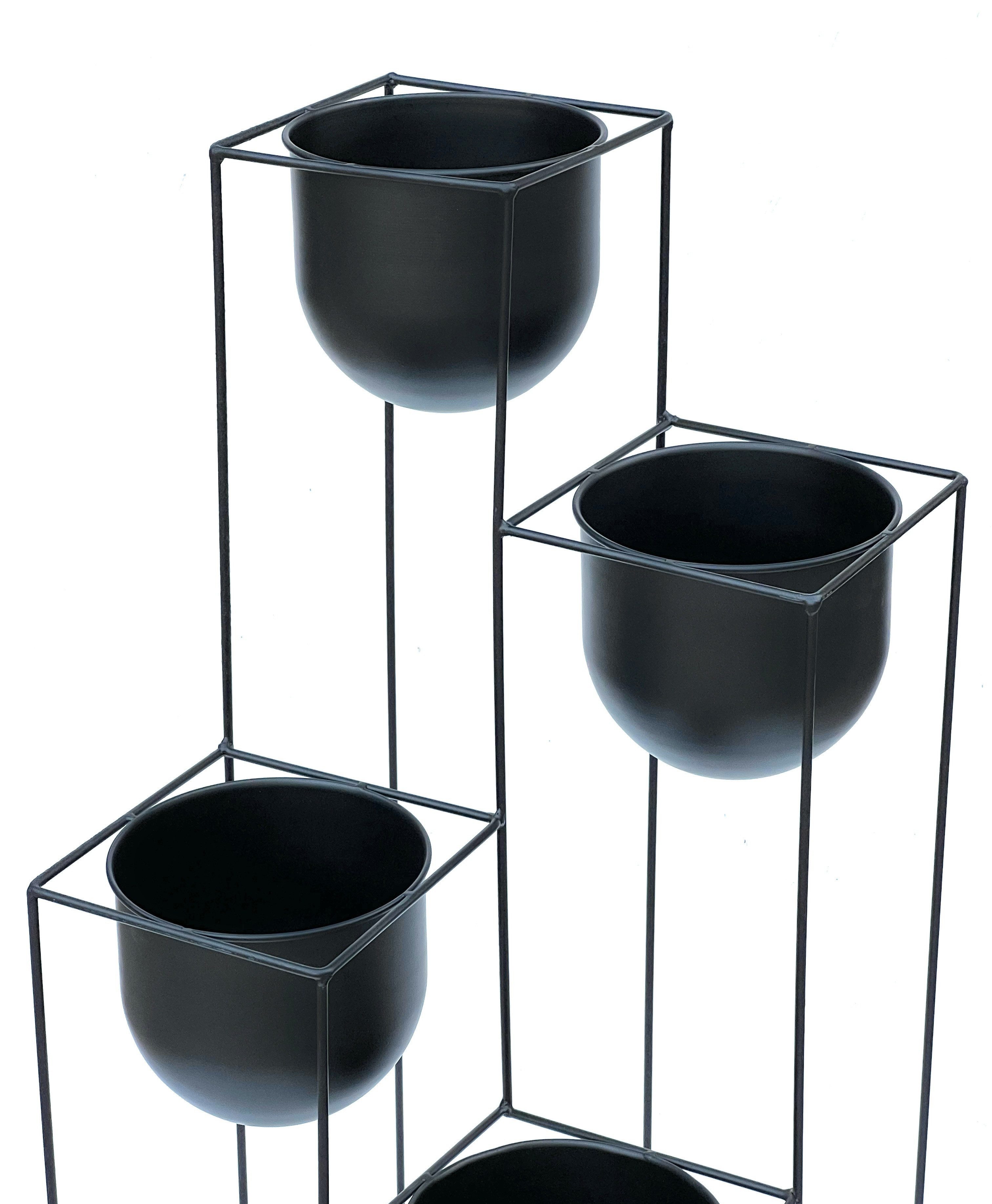 DanDiBo Blumenhocker Blumentreppe Metall Schwarz 90 cm Pflanzentreppe 210015