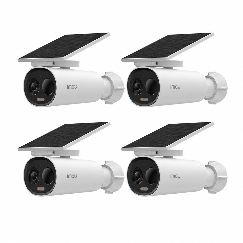 Imou Überwachungskamera Cell 3C All in one 3MP Solar-Sicherheitskamera 4er Pack (Außenbereich, Smart Home, Outdoor WLAN Kamera mit Solarpanel, weiß)