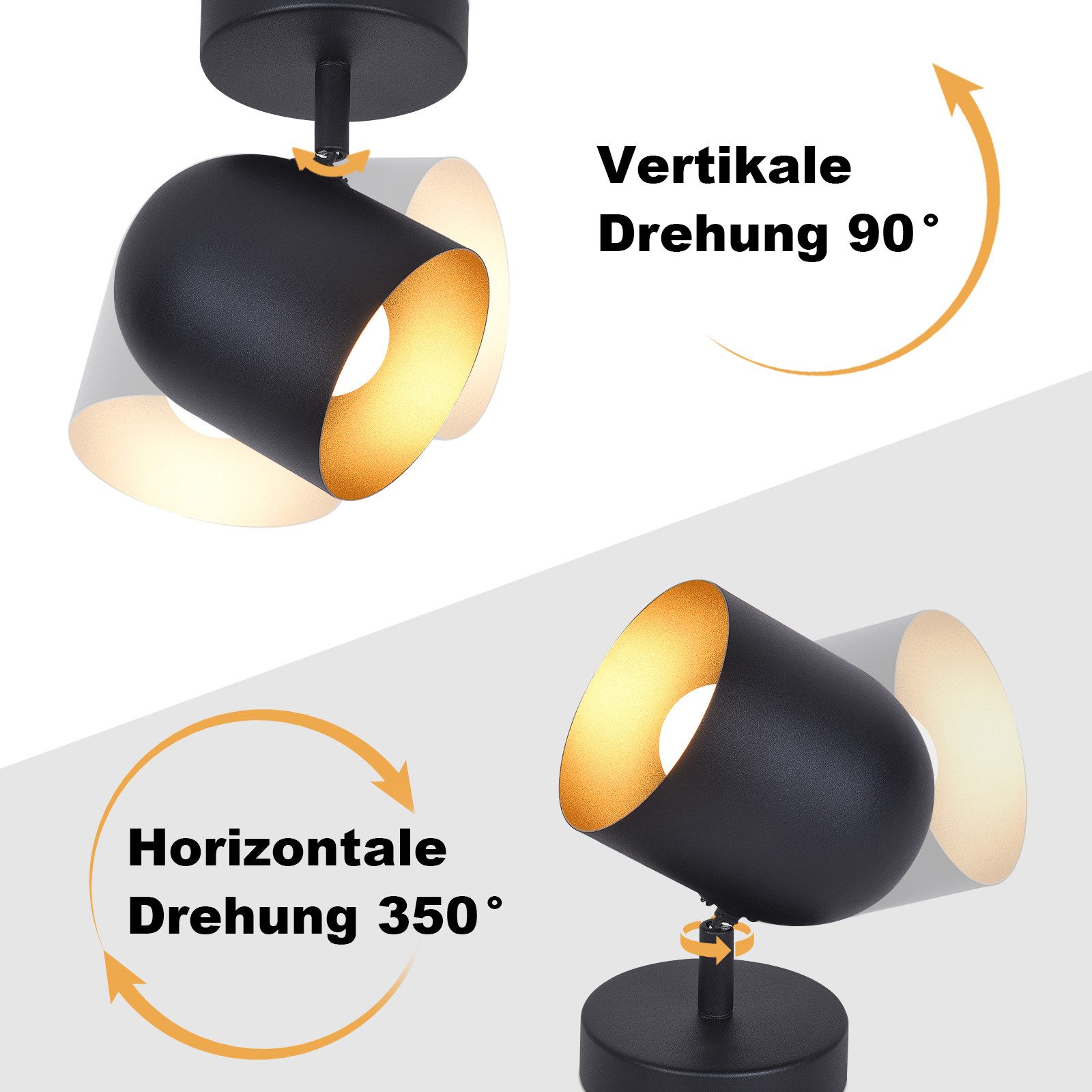 Nettlife Deckenleuchte E14 Schwarzgold Deckenstrahler Vintage günstig online kaufen