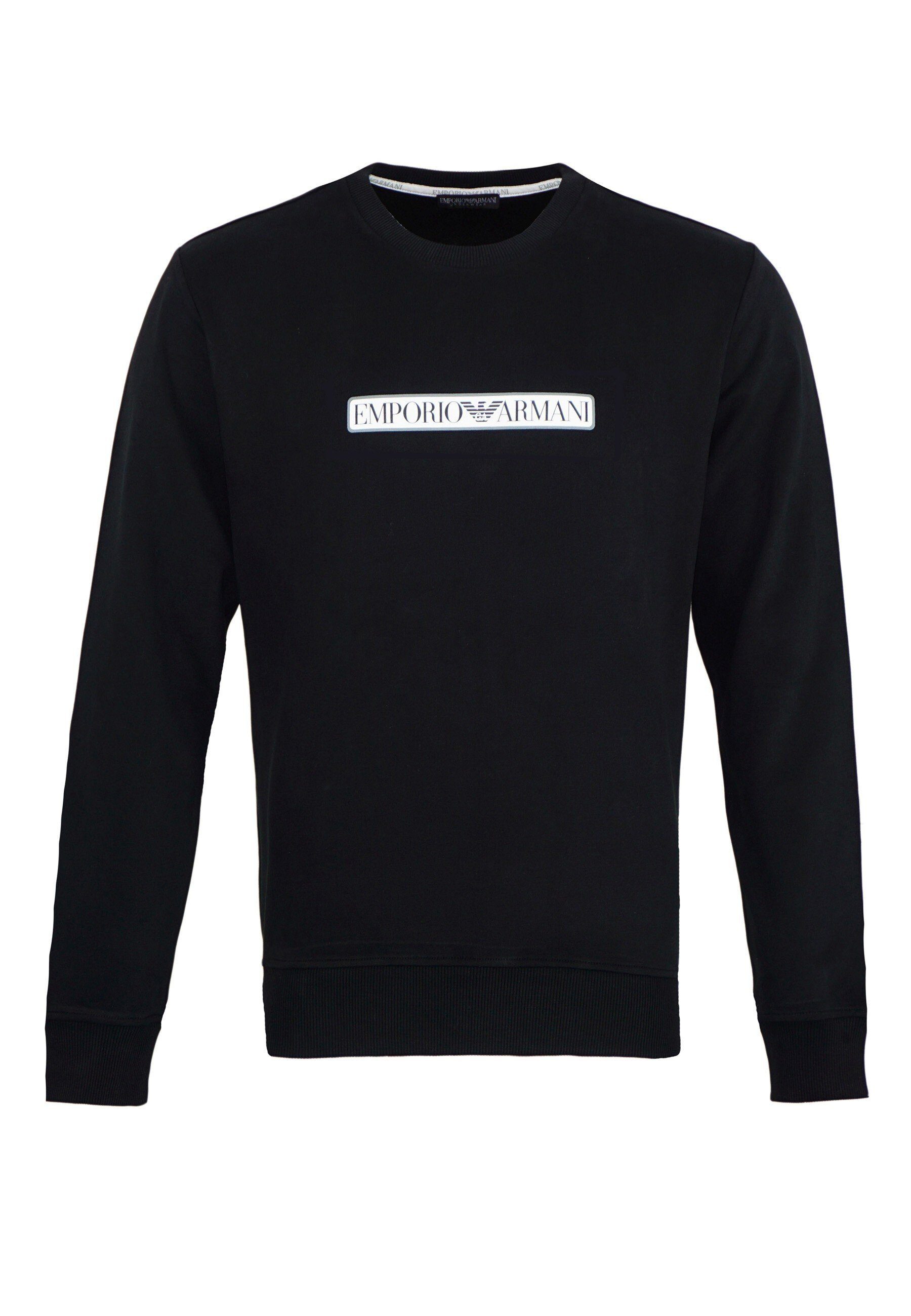 Emporio Armani Sweatshirt Pullover Knit Sweater Crew Neck (1-tlg) schwarz