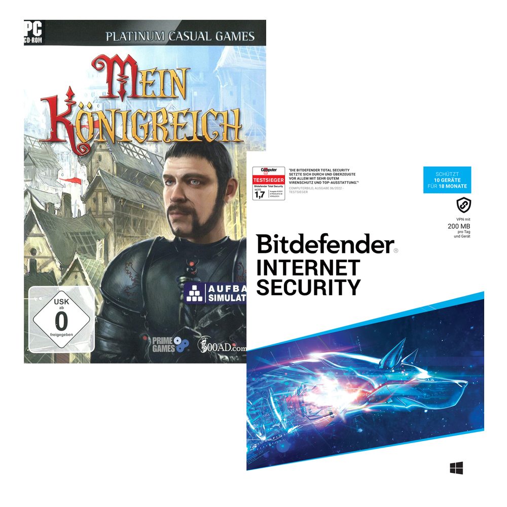 Bitdefender Internet Security 10 Geräte / 18 Monate + Mein Königreich