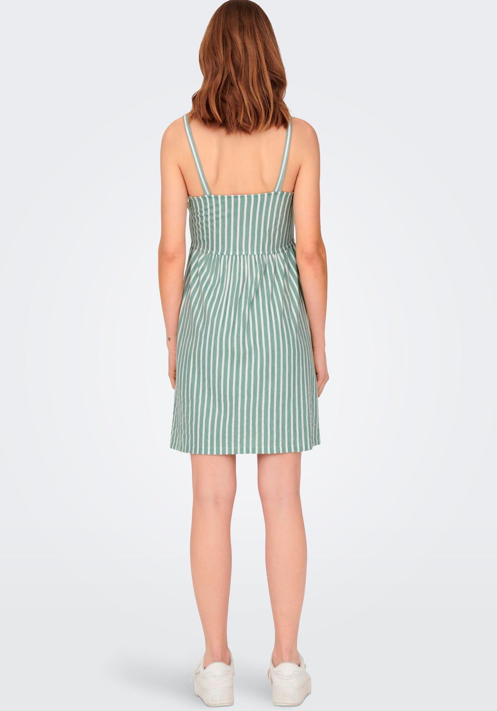 ONLY Trägerkleid DRESS ONLSHARON Green S/L JRS DANCER Stripes:CLOUD Jacket