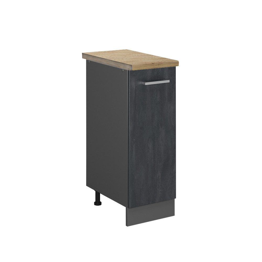 Vicco Apothekerschrank R-Line, Schwarz Beton/Anthrazit, 30 cm AP Eiche (1-St)