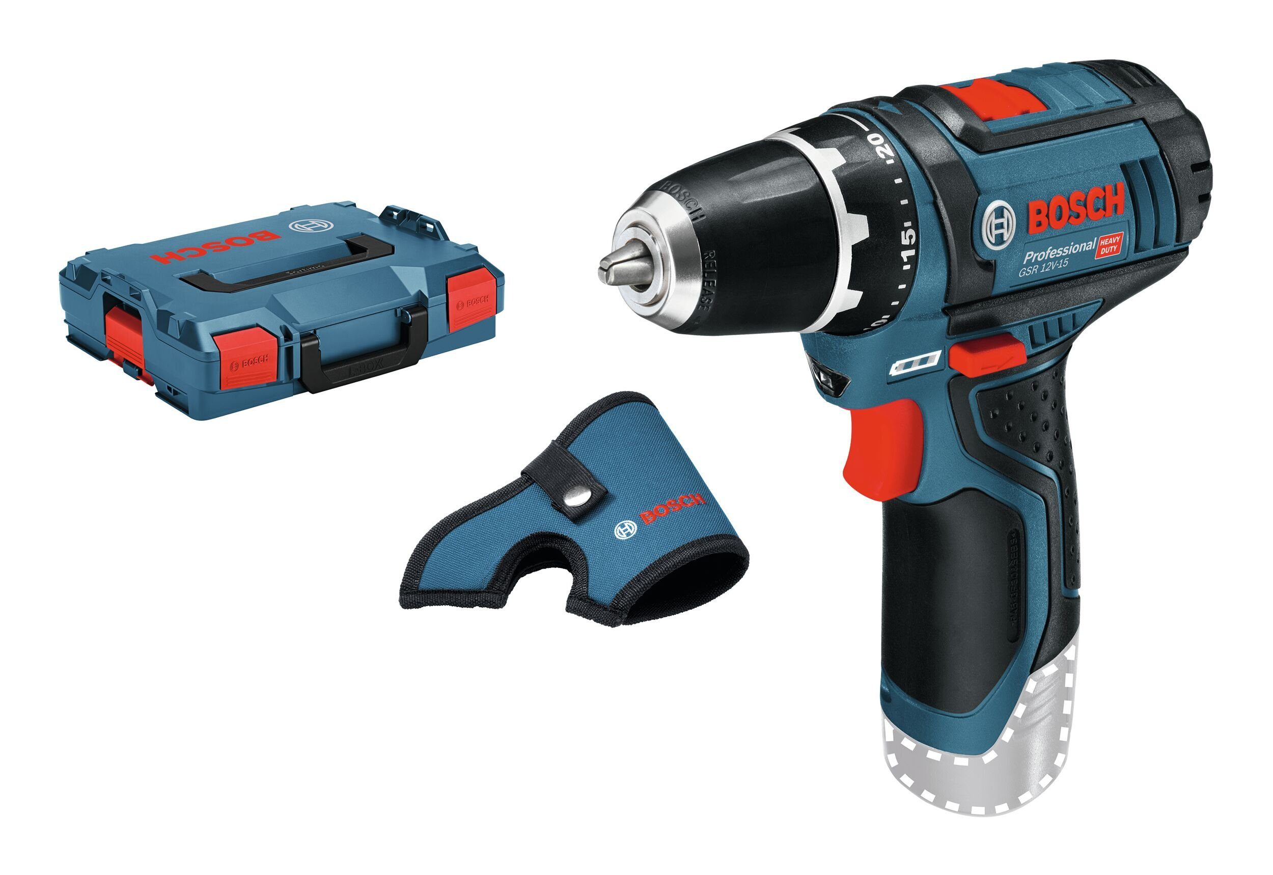 Bosch Professional Akku-Bohrschrauber GSR 12V-15, 12 V, Ohne Akku - in L-BOXX 102