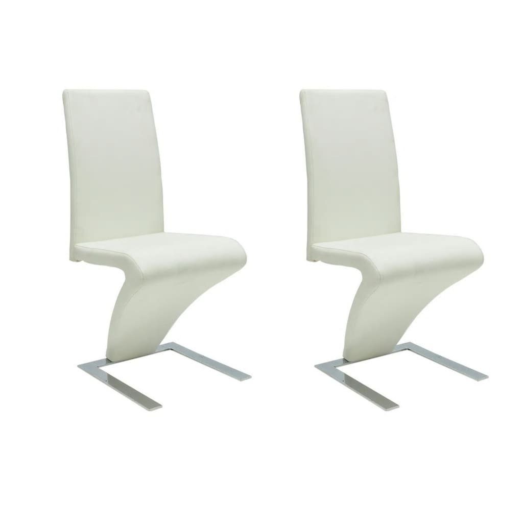 Weiß Stk. Esszimmerstühle Weiß 2 | St) Kunstleder vidaXL Weiß (2 Esszimmerstuhl