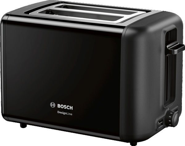 BOSCH Toaster TAT3P423DE DesignLine, 2 kurze Schlitze, 820 W Schwarz