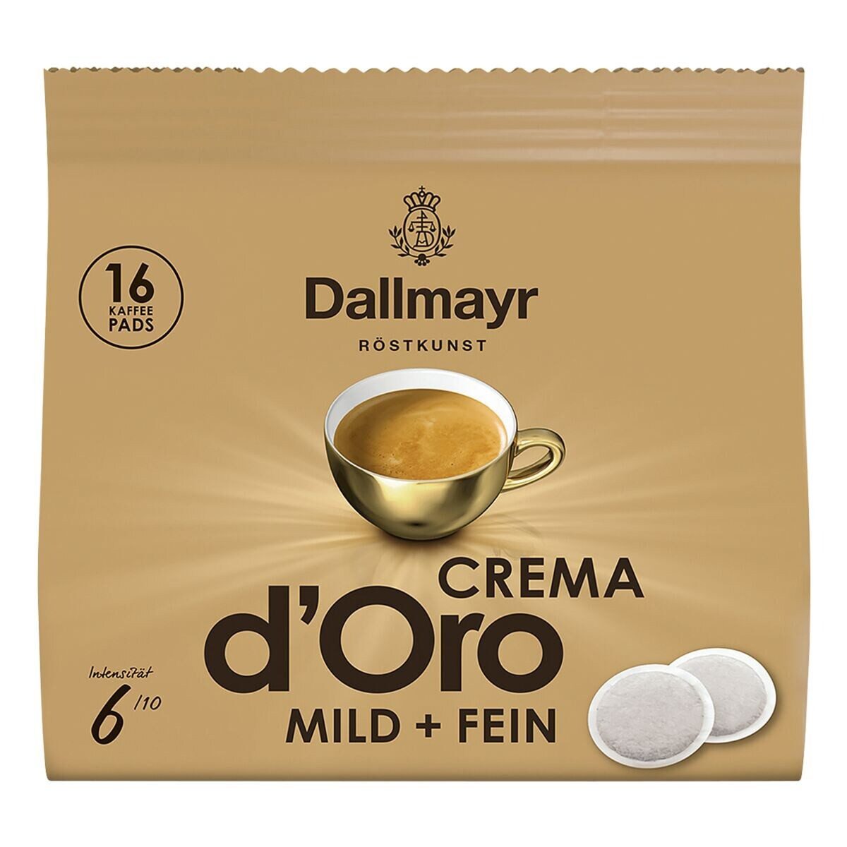 DALLMAYR Kaffee Crema d'Oro mild + fein, 16 Pads
