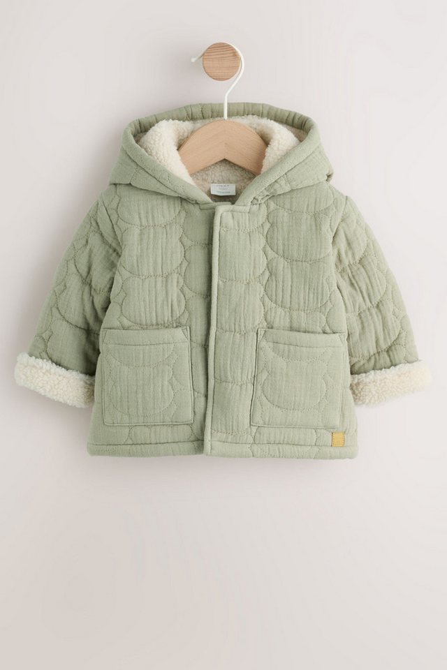 Next Steppjacke Baby Steppjacke in Knitteroptik mit Bär-Gesicht (1-St)