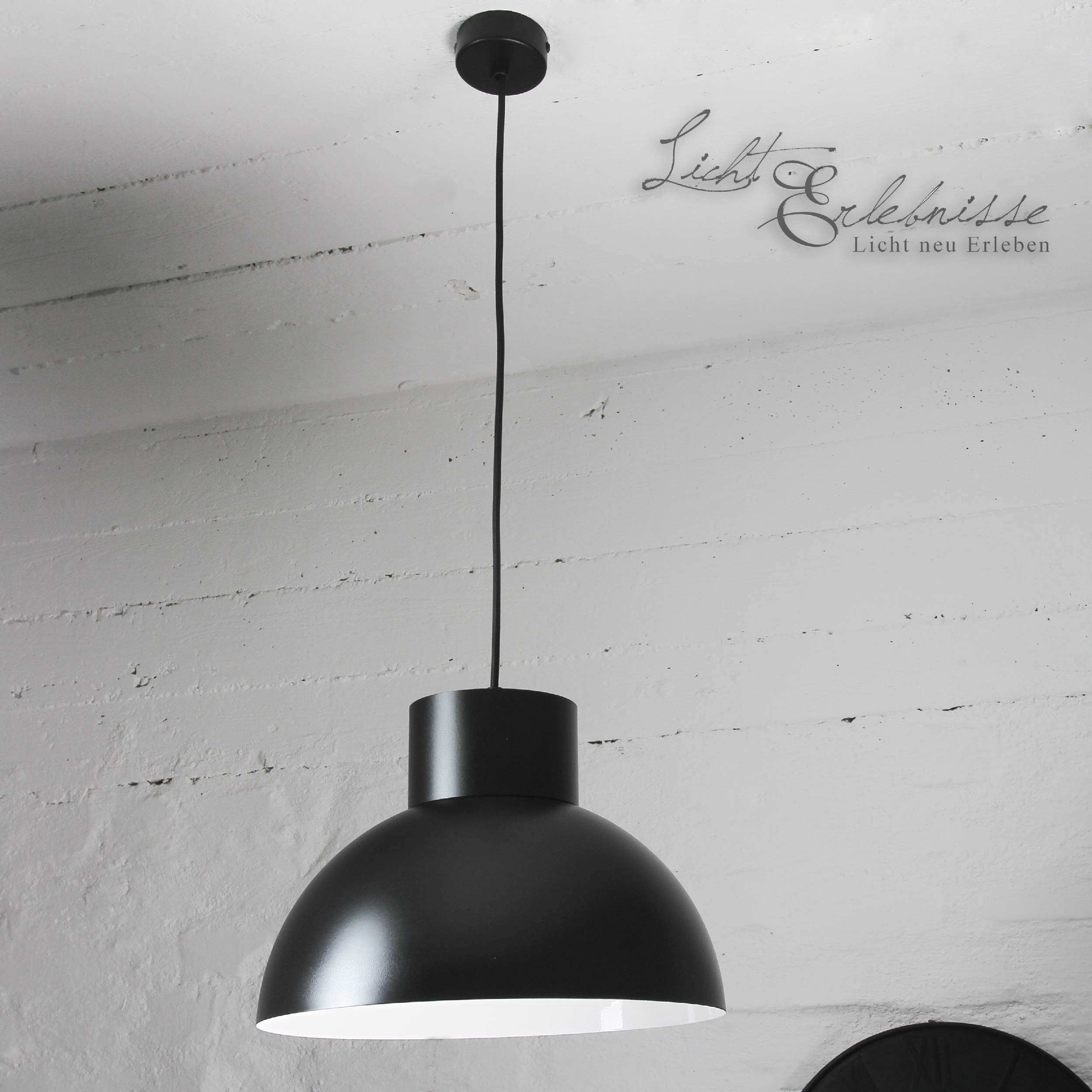 WORKS, Weiß ohne E27 Schwarz Retro Licht-Erlebnisse Esszimmer Industrie Leuchtmittel, Stil Pendelleuchte Hängelampe