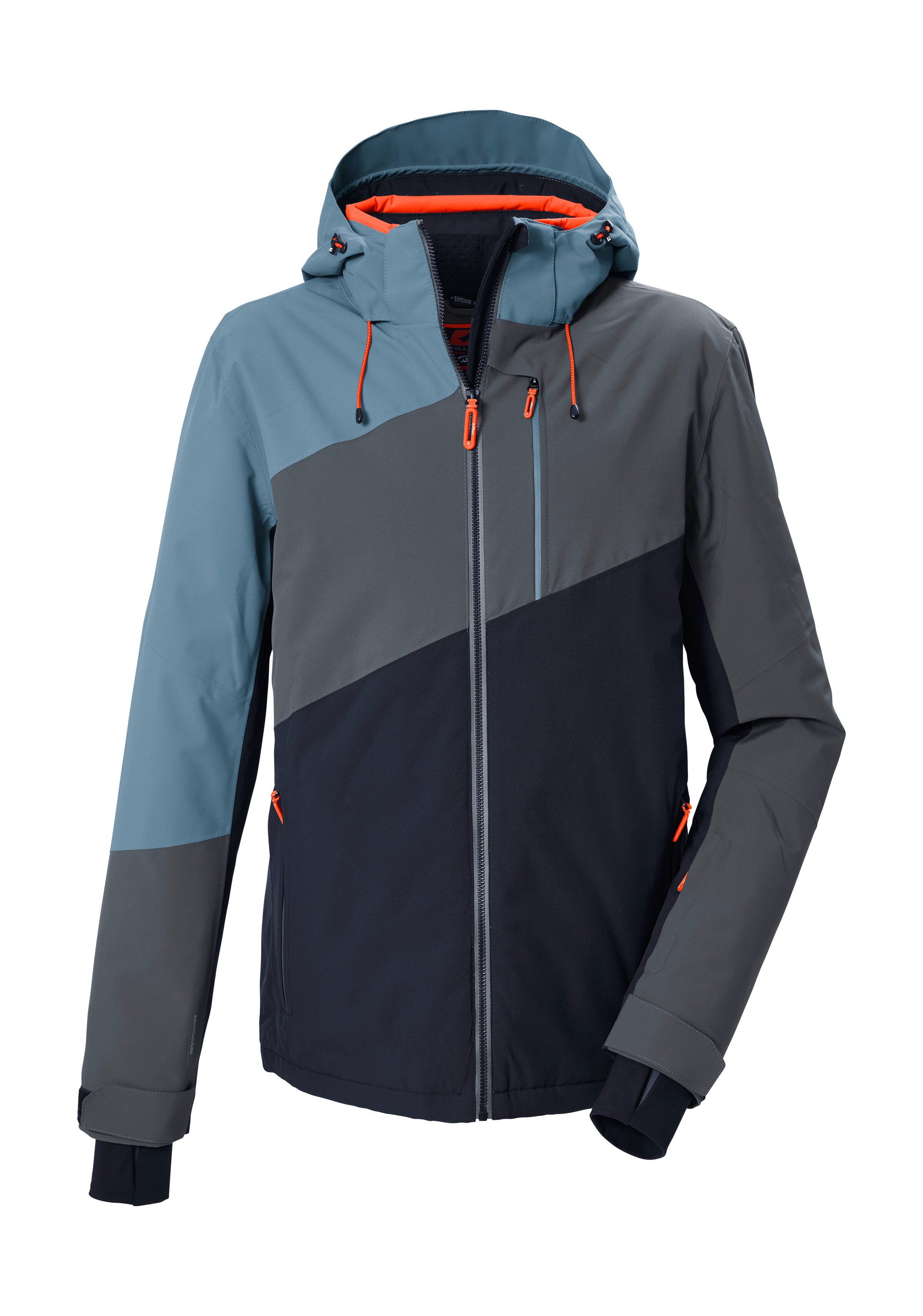 Killtec Skijacke KSW 89 MN SKI JCKT Mehrfarbige, wasserdichte Skijacke mit abnehmbarer Kapuze
