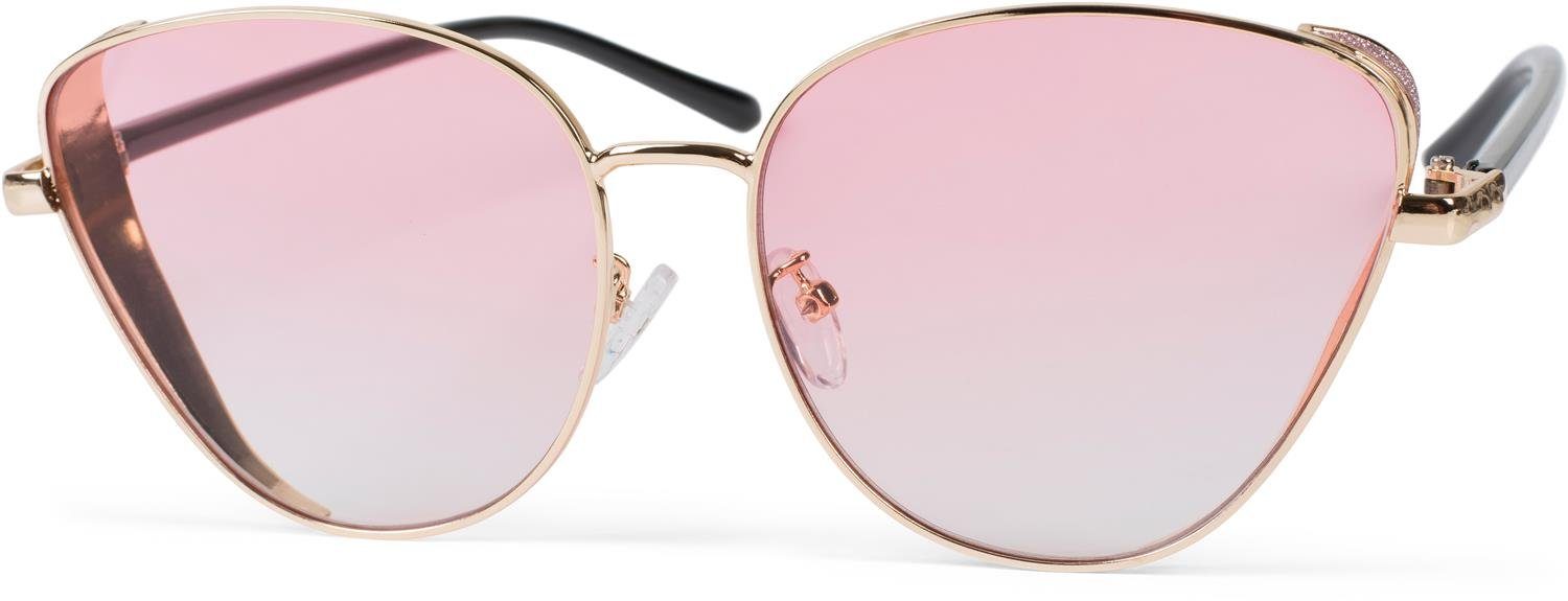 Getönt Gestell Glas / getönt Pink styleBREAKER Gold Sonnenbrille (1-St)