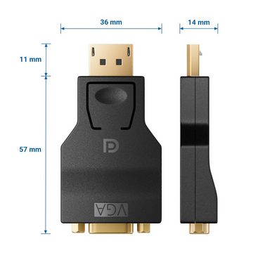 deleyCON deleyCON Displayport zu VGA Adapter DP-Stecker zu VGA-Buchse für TV Video-Kabel