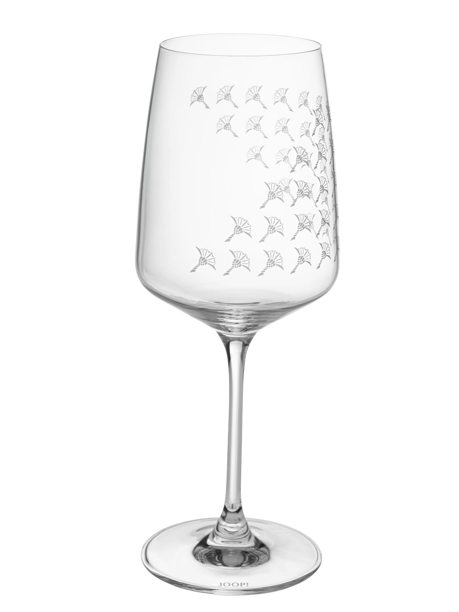 Joop! Weinglas Weißweinglas JOOP! Kornblumen-Verlauf FADED Dekor CORNFLOWER Glas, Set, LIVING - als elegantem 2er Mit