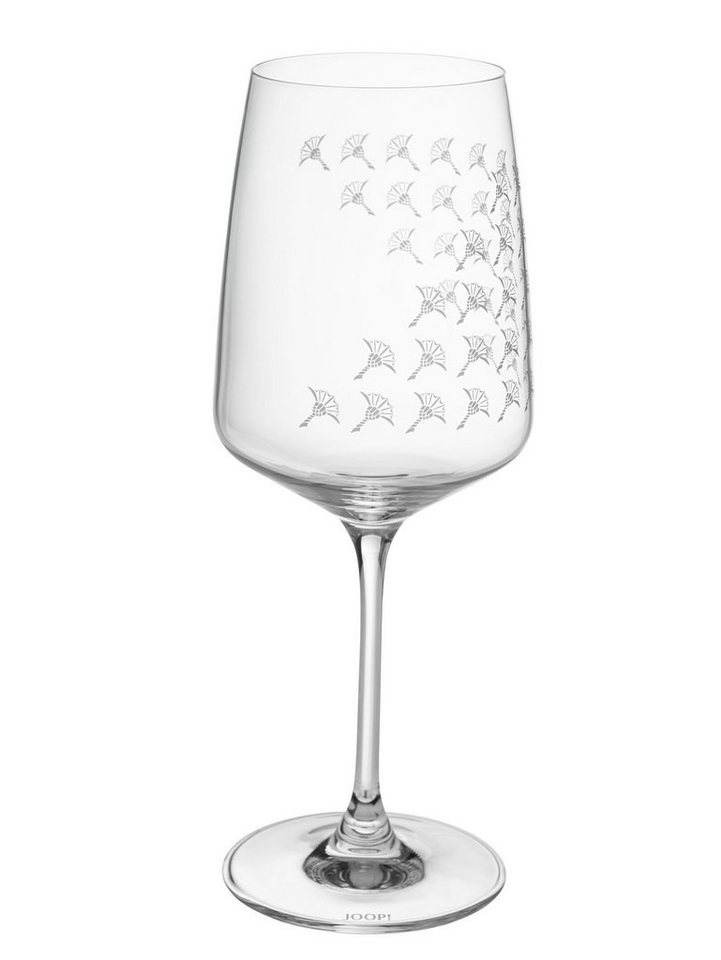 Joop! Weinglas JOOP! LIVING - FADED CORNFLOWER Weißweinglas 2er Set, Glas,  Mit elegantem Kornblumen-Verlauf als Dekor