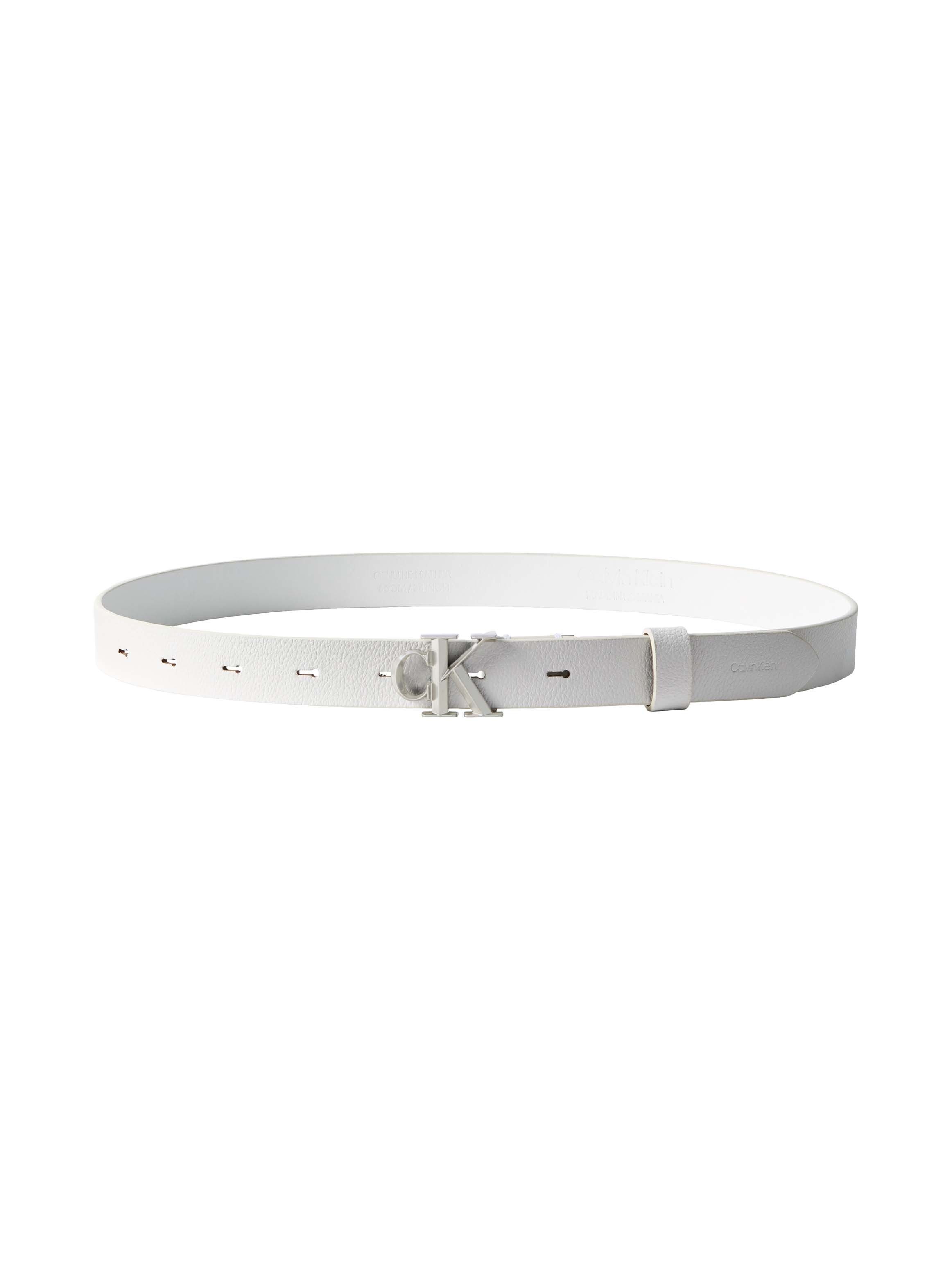 Calvin Klein Ledergürtel FACTED CK BUCKLE 25MM PEBBLE Größenverstellbar mit Metallschließe