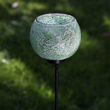 MARELIDA Windlicht Windlicht Teelichthalter Deko Mosaik Gartenstecker Gartenstab grün (1 St)