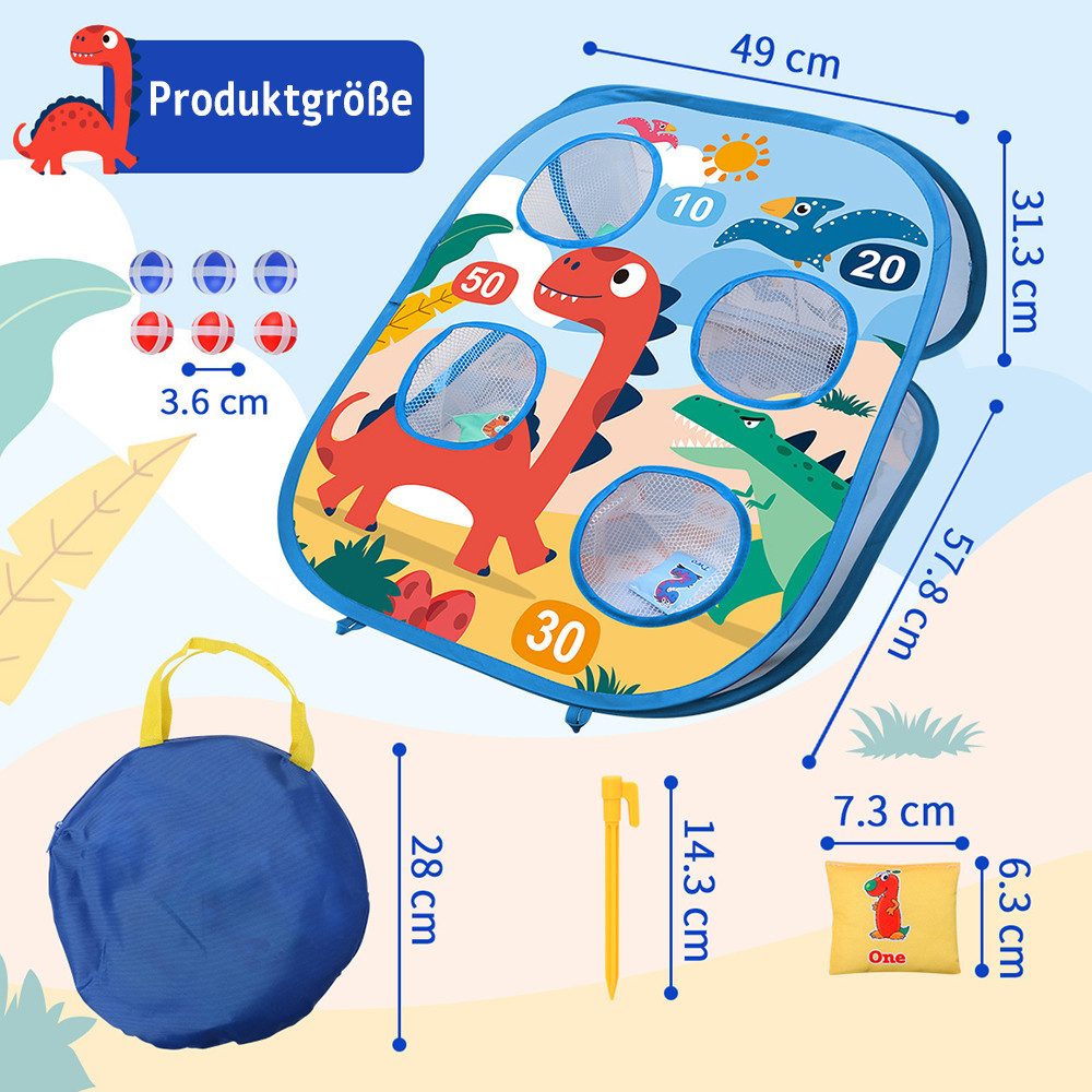 CLTYQ Spielzeug-Gartenset geeignet für Kinder ab 3 Jahren, 3-in-1 Wurfspiel mit Sandsäckchen, (für drinnen, draußen und Gartenpartys), Geburtstagsgeschenk,Indoor-, Garten- und Partyspielzeug
