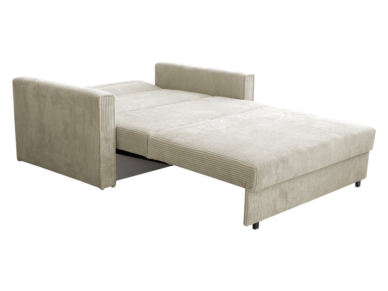 MIRJAN24 Schlafsofa Viva Bis Premium II, mit Bettkasten und Schlaffunktion, inkl. Kissen, Schwarz Metallfüße, Wellenfeder, 2 Sitzer