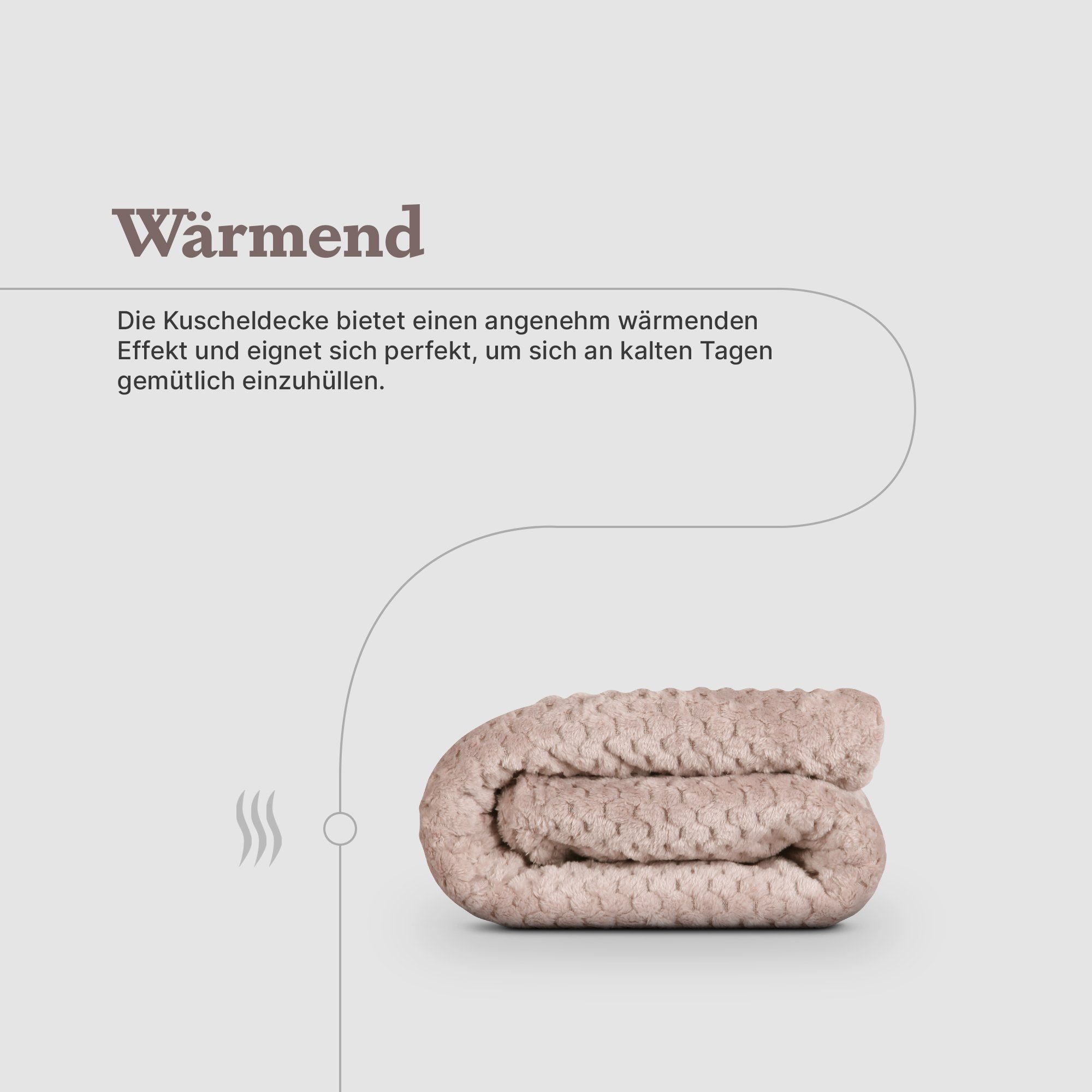 Wohndecke "Popcorn" mit Cashmere Soft-Touch 150x200 cm, Bestlivings, Mikrofaser, 300 g/m², pflegeleicht – Bild 4 von 5