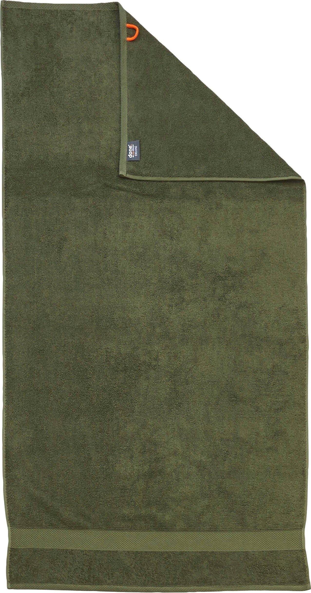 done.® Badetücher Deluxe, Zwirnfrottee khaki Zwirnfrottier 2-tlg., (2-St), Uni hochwertigem Farben, Hotelqualität aus