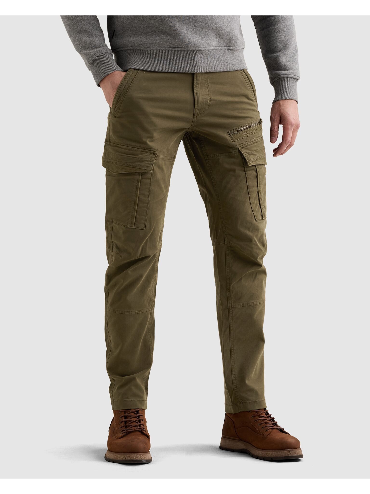 PME LEGEND Cargohose Nordrop Stretch Twill mit Logo Stickerei