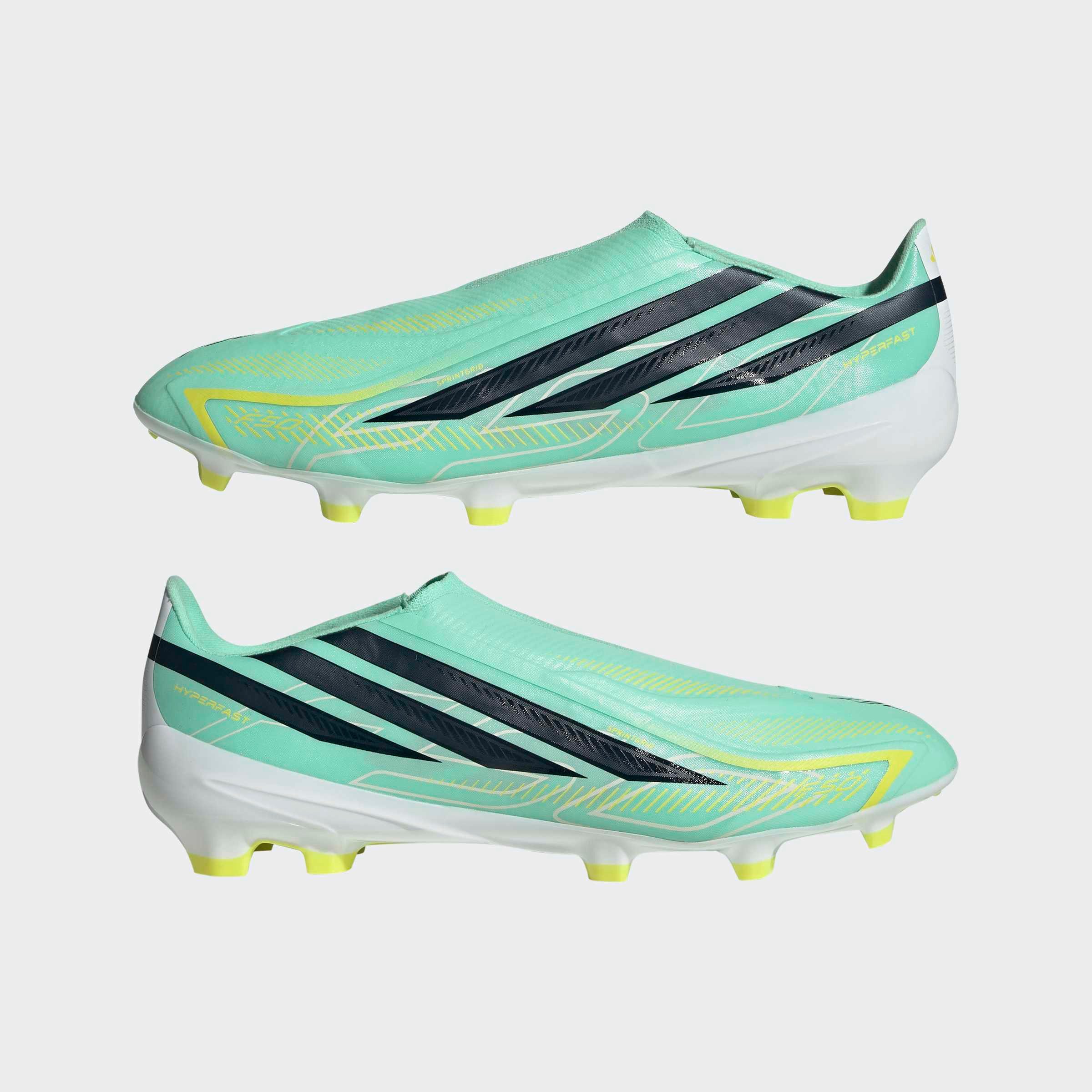 adidas Performance F50 HYPERFAST LEAGUE, FESTE BÖDEN, OHNE SCHNÜRSENKEL Fußballschuh Außensohle für Rasen und feste Böden