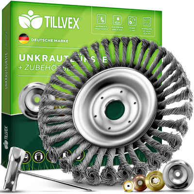 tillvex Benzin-Rasentrimmer tillvex® Unkrautbürste Wildkrautbürste Motorsense Freischneider, (Packung)