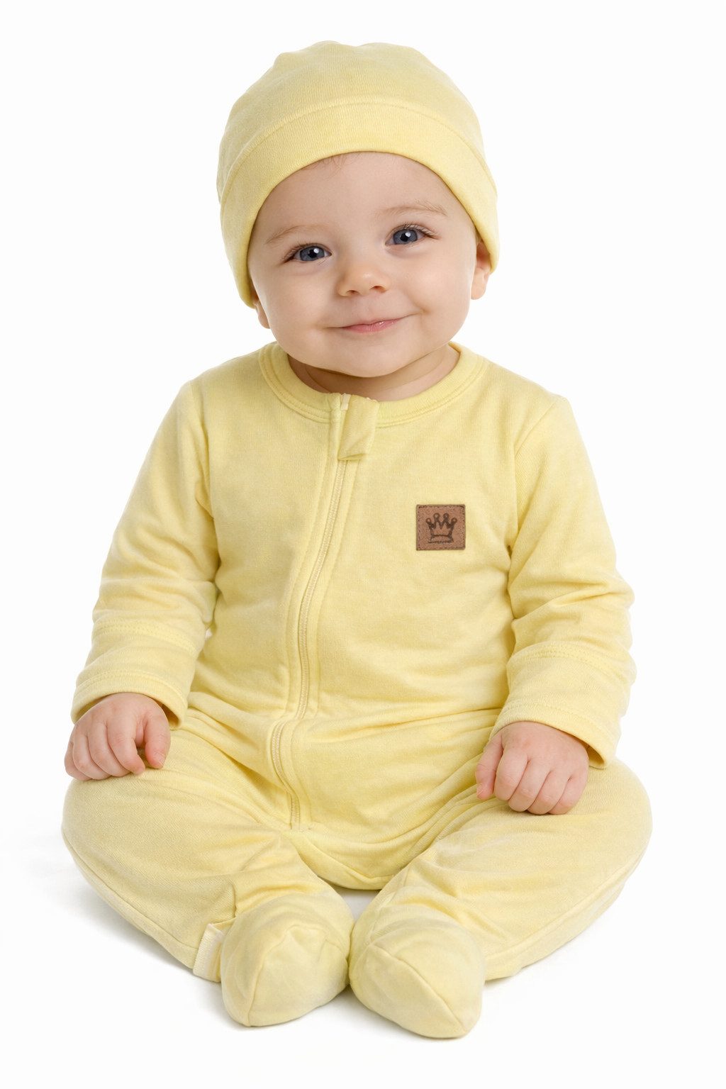 La Bortini Strampler Baby Set Einteiler und Mütze in Grün Anzug mit Kratzschutz (Set 2-teilig für Jungen und Mädchen) aus Baumwolle, 44 50 56 62 68 74 80