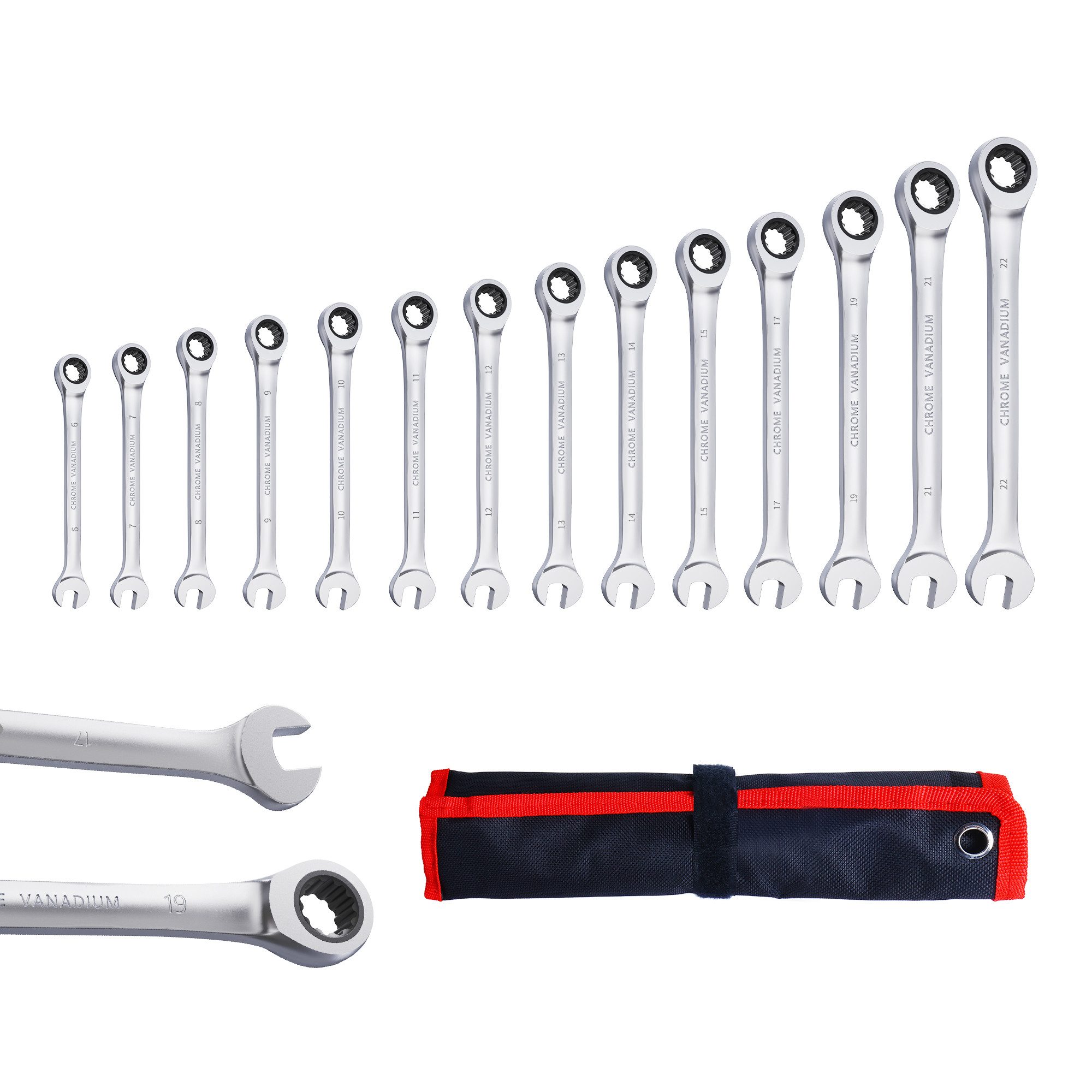 CCLIFE Gabel- und Ringschlüssel CCLIFE Ratschenschluessel Satz Ringratschenschluessel Werkzeug Set (14 St)