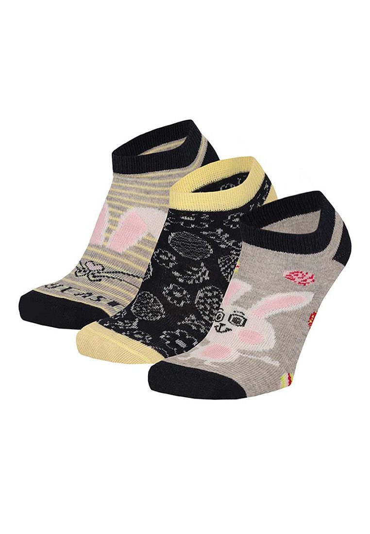 Yuhu Sneakersocken Kinder Ostersocken Hase 3er Pack Baumwollmix (3-Paar)