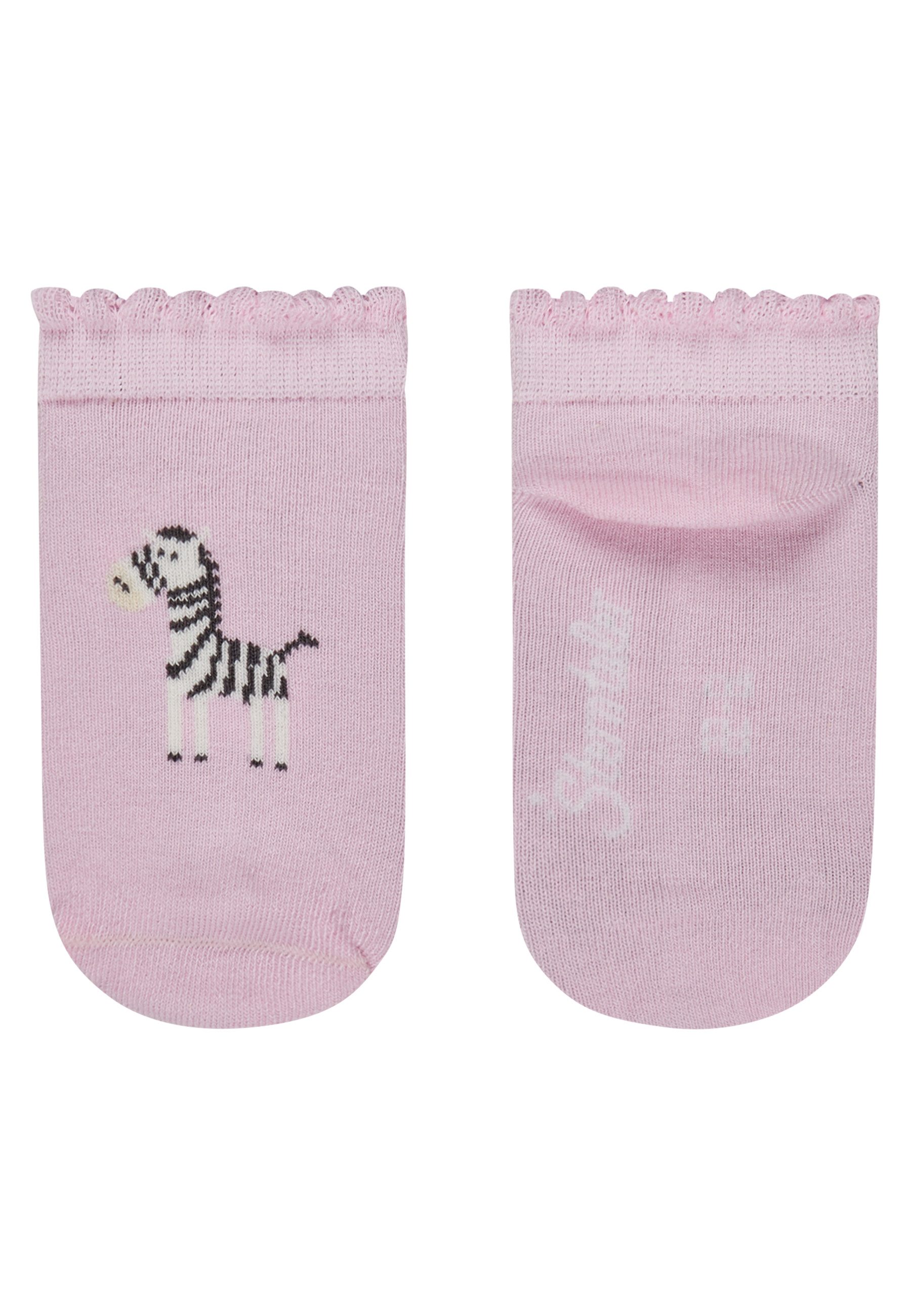 Sterntaler® Sneakersocken Sneaker Socken 3er-Pack Zebra (3-Paar, Sneaker Socken 3er-Pack Zebra) Sneaker Socken 3er Pack mit Zebra, Herzen & Uni, Baumwolle, elastisch