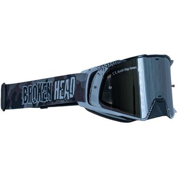 Broken Head Motorradbrille MX-Regulator Schwarz, Größe verstellbar