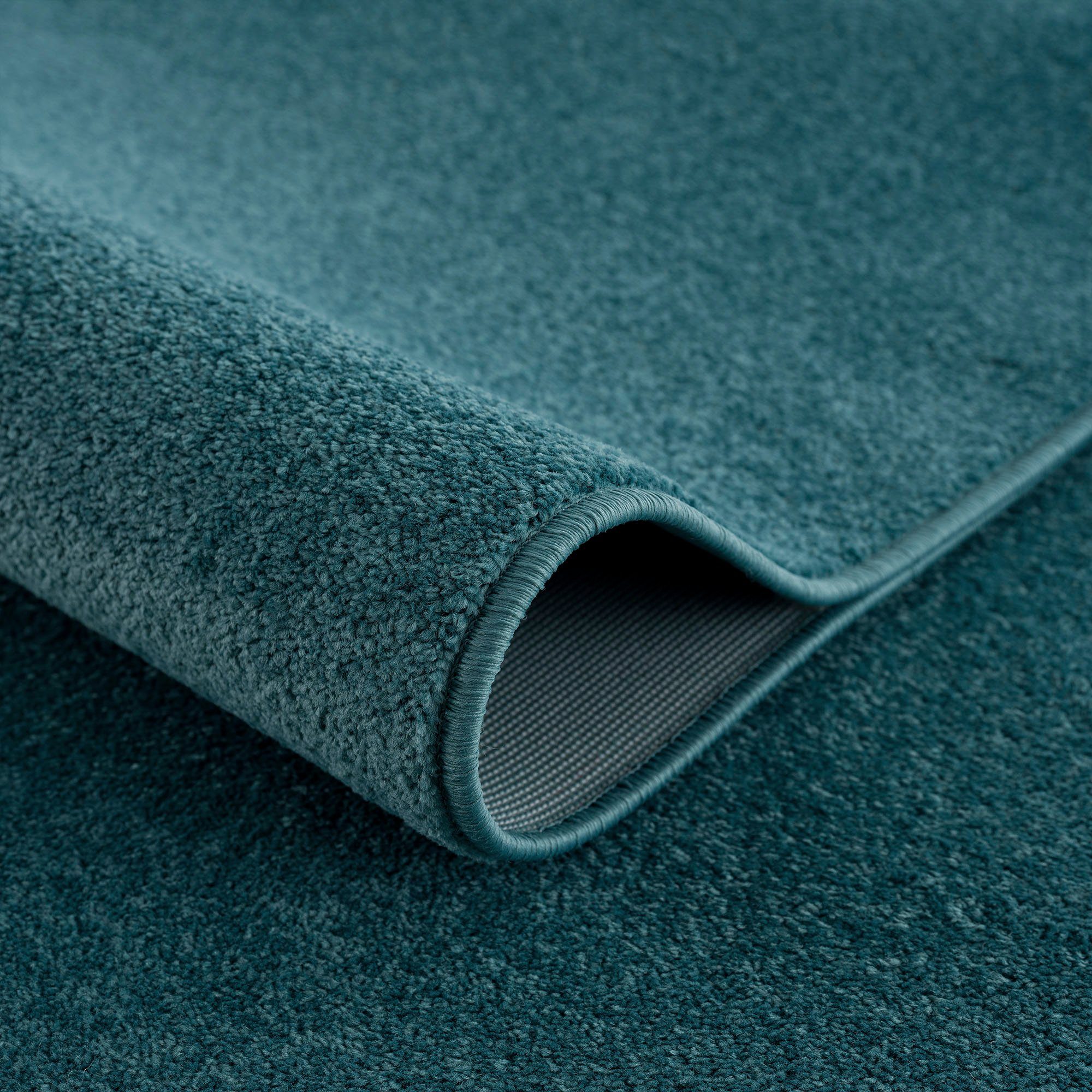 Teppich Uni, Sanat, rechteckig, Höhe: Kurzflorteppich, Farbauswahl robuster dunkelgrau große 13 mm