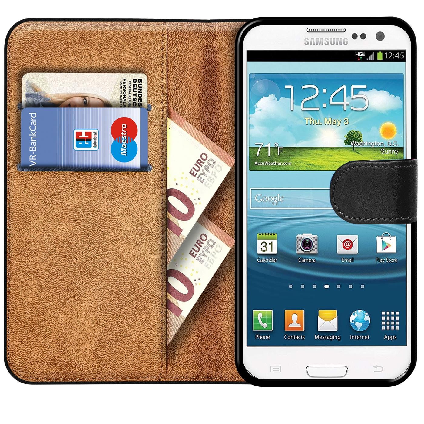 CoolGadget Handyhülle Wallet Klapp Tasche Book Case für Samsung Galaxy S3 / S3 Neo 4,8 Zoll, Hülle Klapphülle Flip Cover Etui Schutzhülle