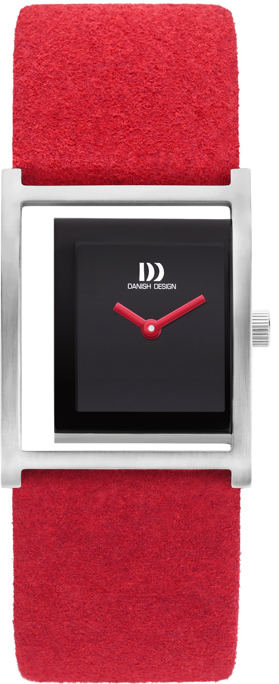 Danish Design Quarzuhr Designuhr eckig PICO Microfaser-Uhrarmband IV24Q1292, Dezentrales Zifferblatt