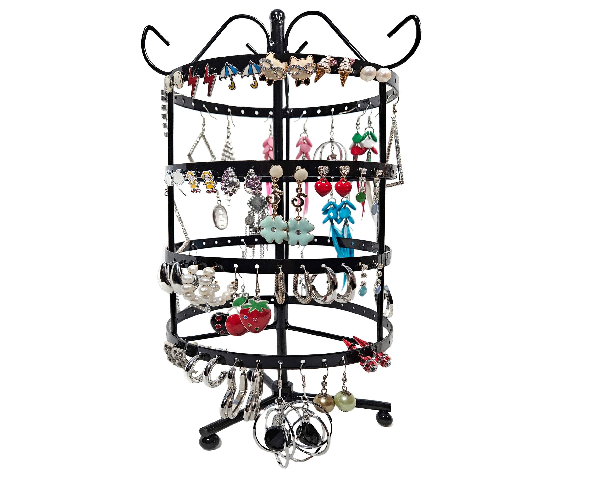Yudu Schmuckständer Ohrringständer Ohrringhalter Jewelry Display 4 Etagen 144 Löcher