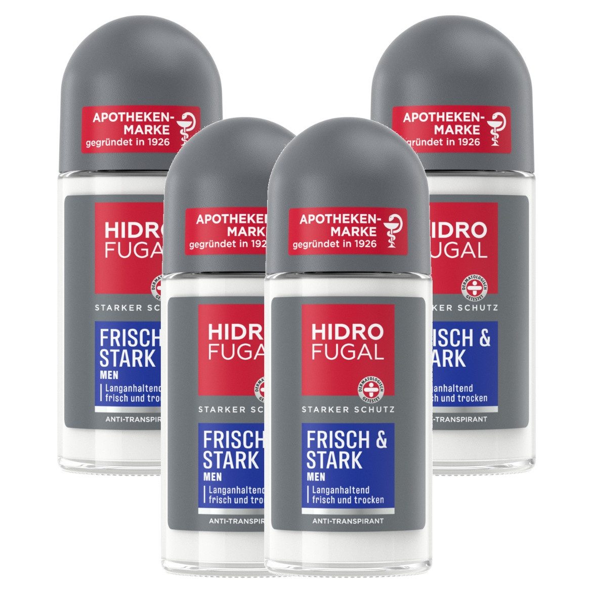 Hidrofugal Deo-Roller Deo Men Frisch & Stark Roll-On 4 x 50ml, 4-tlg.