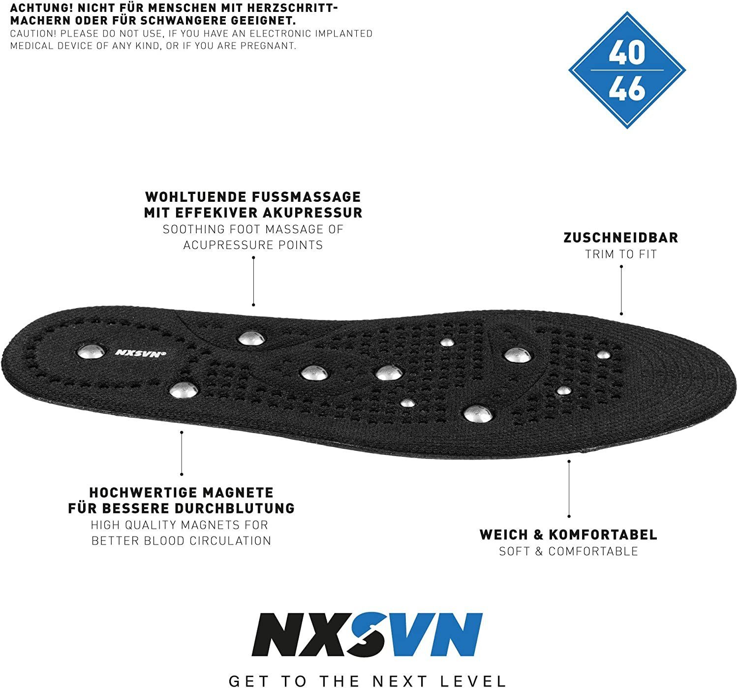 alle NXSVN Rubberneck - Rubberneck Schuhsohlen Einlegesohlen zuschneidbar, geeignet Massage Reflexzonen Magnet Schuharten für Akupressur NXSVN (1-tlg), Einlegesohlen