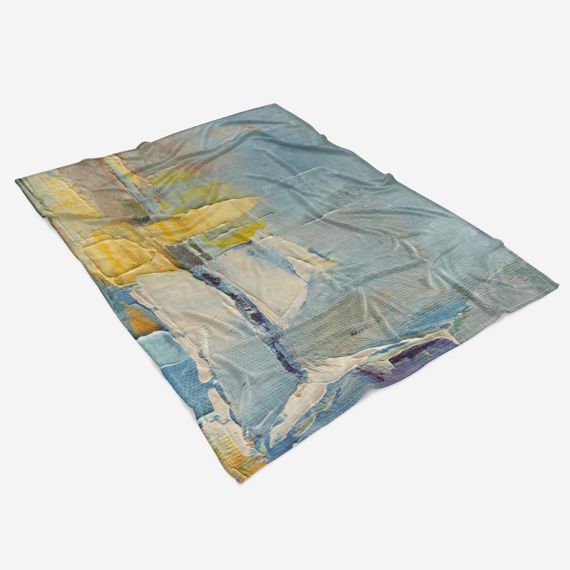 Saunatuch Sinus Art (1-St), Baumwolle-Polyester-Mix Strandhandtuch Kuscheldecke Handtuch Nahaufnahme, Fotomotiv mit Abstrakt Farbe Handtücher Handtuch