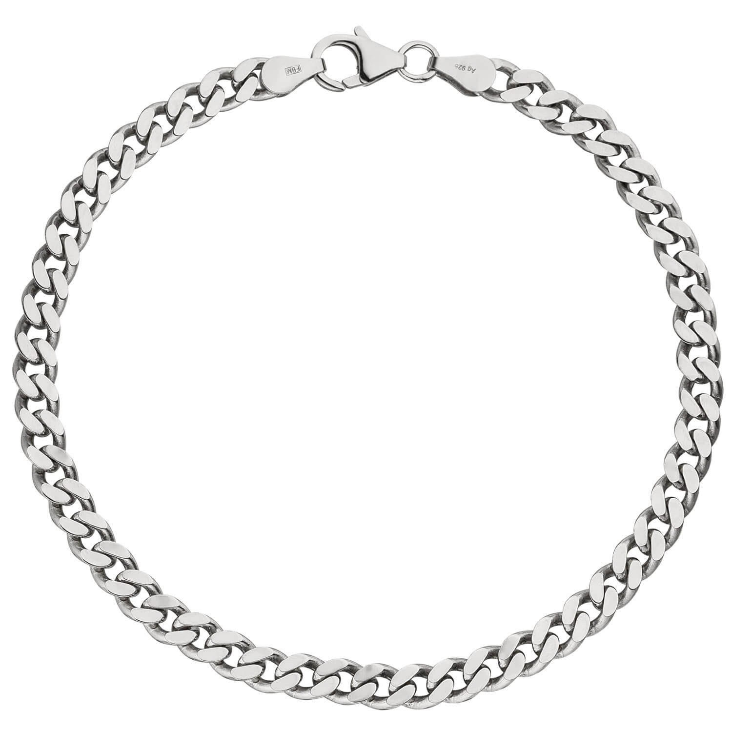 Schmuck Krone Panzerarmband 4,6mm Panzer-Armband aus 925 Silber, 21cm, Silber 925
