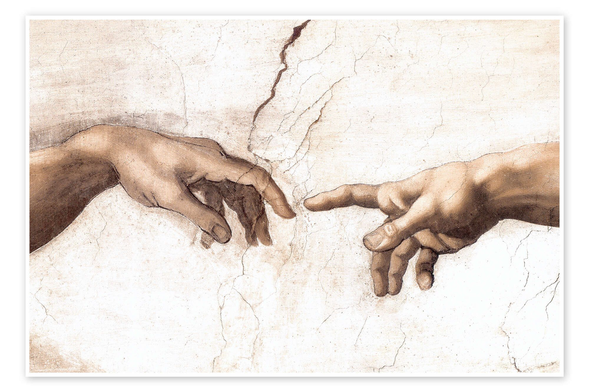 Posterlounge Wandbild Die Erschaffung Adams (Detail), Michelangelo, erhältlich als Poster, Leinwandbild, Wandsticker oder Acrylglasbild