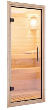 Karibu Sauna Romina, BxTxH: 196 x 196 x 198 cm, 68 mm, (Set) 9-kW-Ofen mit integrierter Steuerung