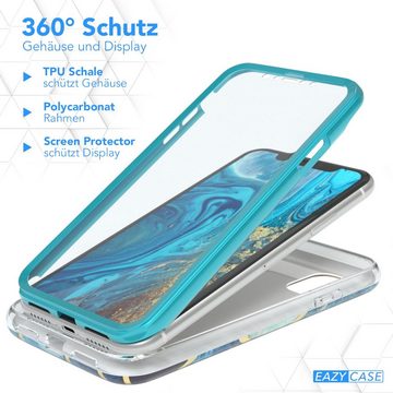 EAZY CASE Handyhülle IMD Fullcover Case für Apple iPhone 11 6,1 Zoll, Schutzfolie Schutzhülle mit Kameraschutz Komplettschutz Backcover Blau