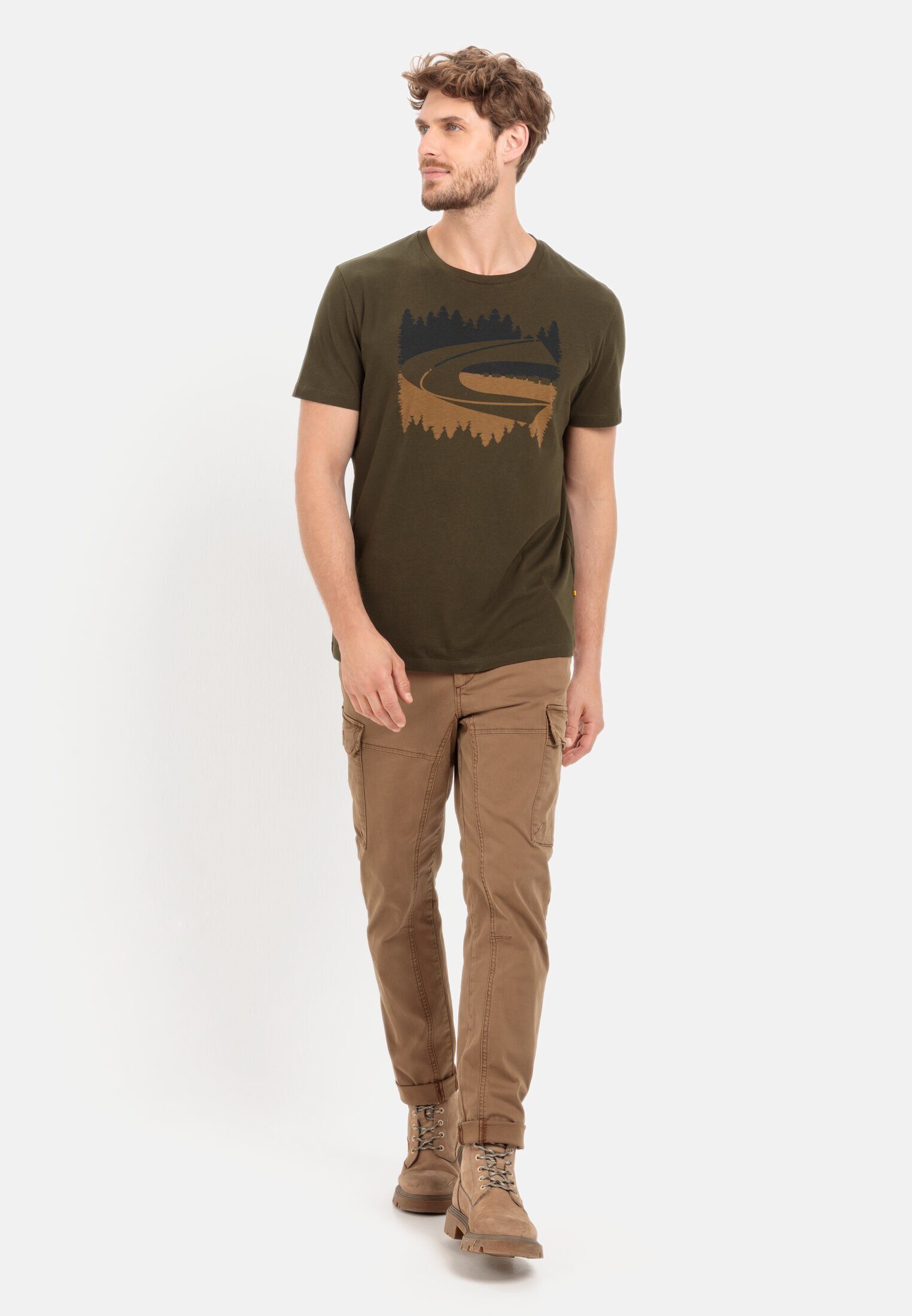 T-Shirt Organic Cotton Dunkel aus camel active khaki