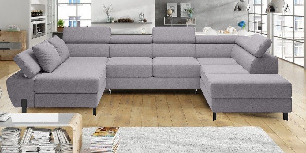 Sofa, U-Form, oder links XL, Stylefy rechts Bettfunktion Molinardi Design Relaxfunktion, Modern bestellbar, Wohnlandschaft mit Bettkasten, Ottomane und