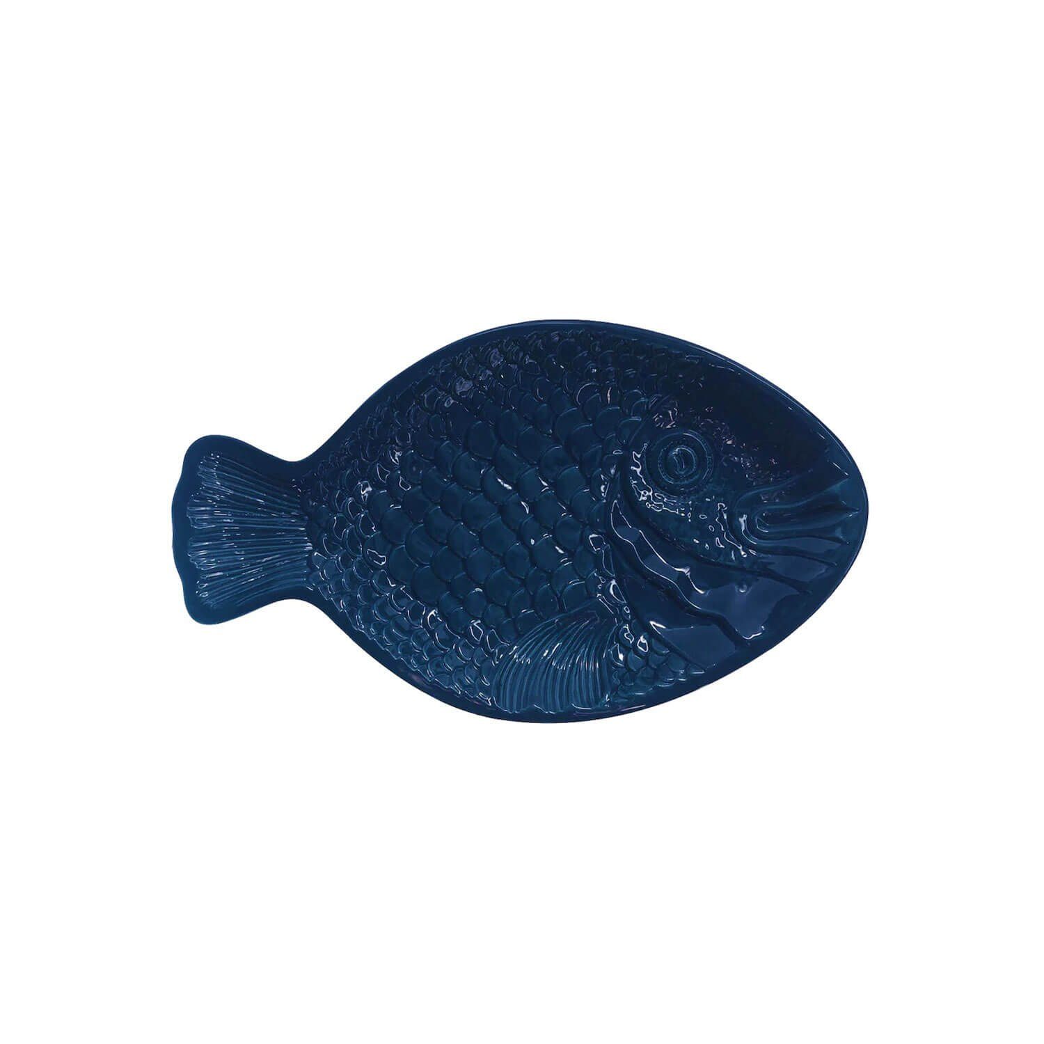 Vista Portuguese Servierplatte Vista Portuguese Servierteller Fish Relief S dark blue