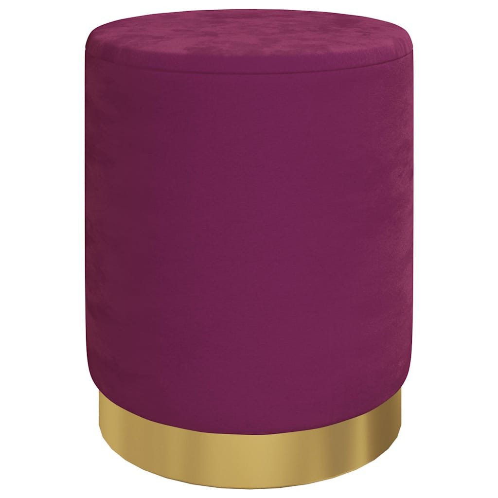 vidaXL Hocker Runder Aufbewahrungshocker Violett Samt 31 x 37 cm (1 St)
